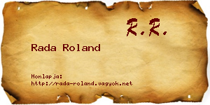 Rada Roland névjegykártya